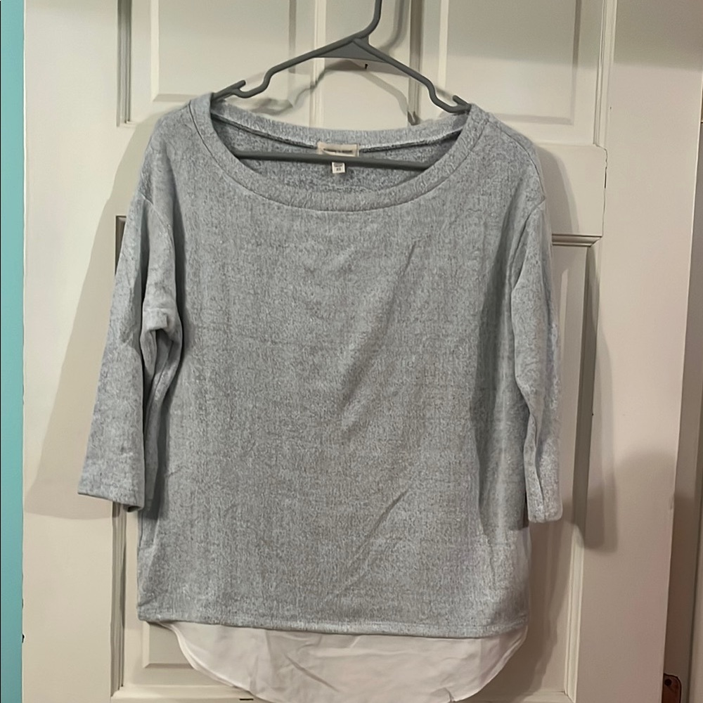 Silence + Noise Heather Gray Knit Top